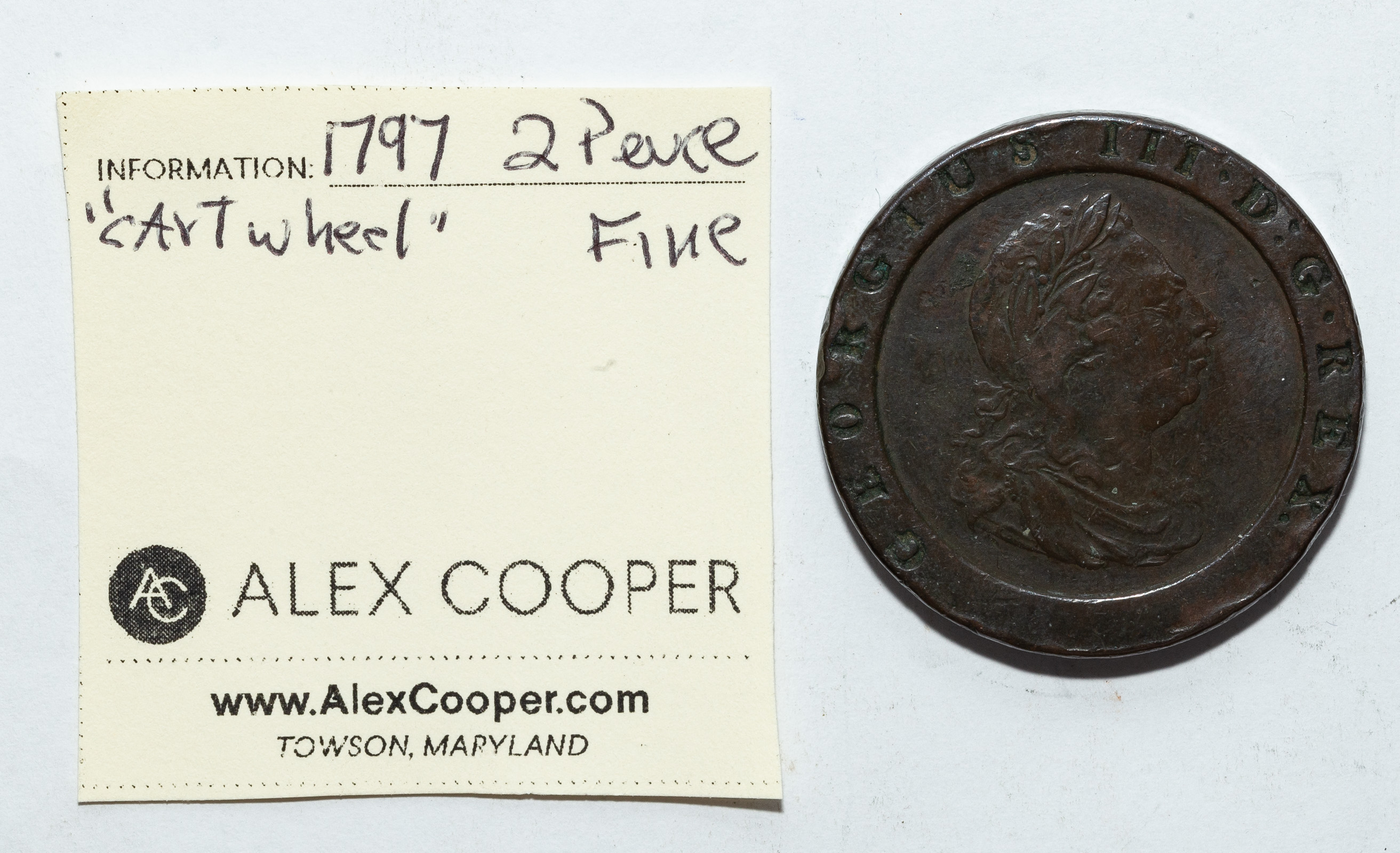 1797 ENGLISH 2 PENCE "CARTWHEEL"
