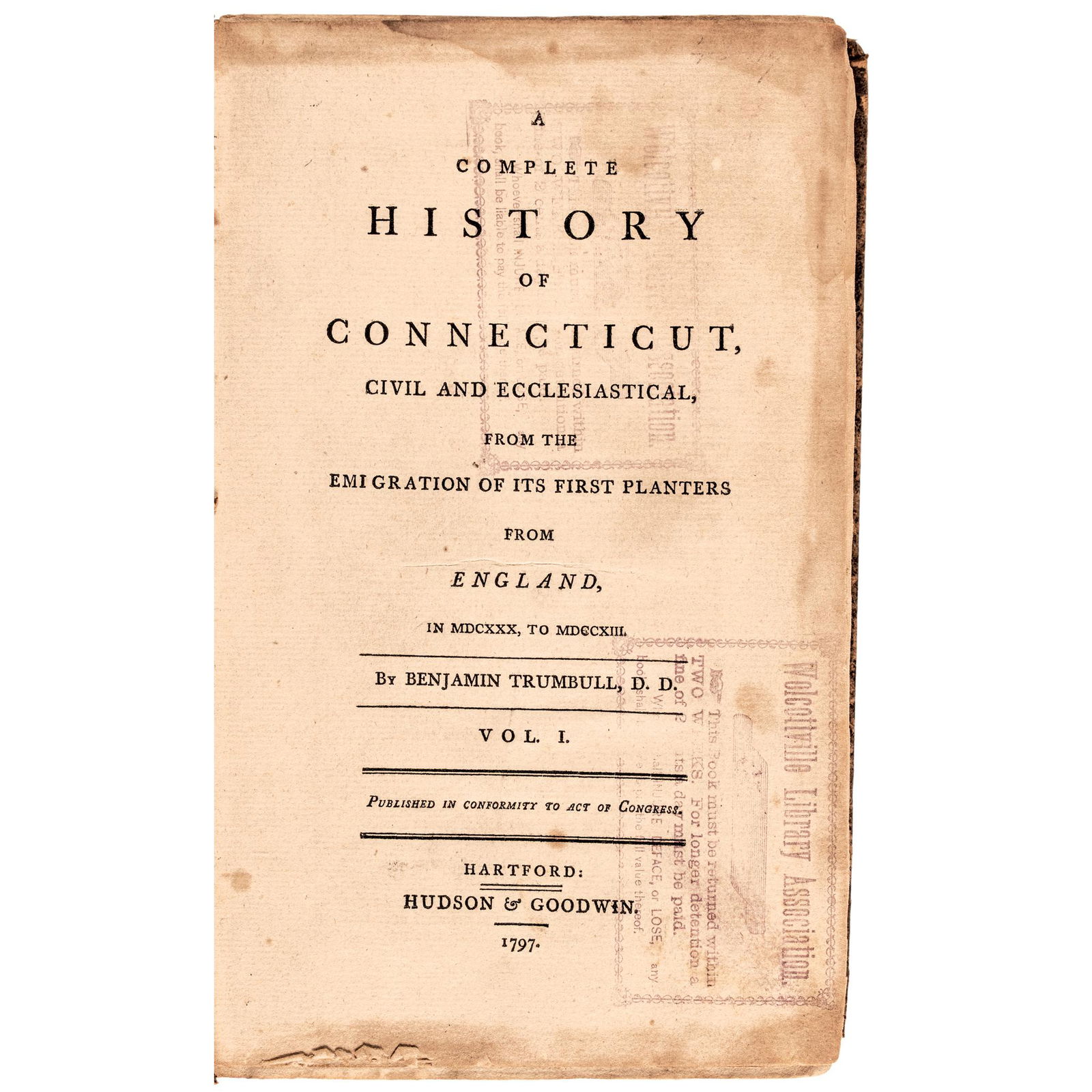 1797 HISTORY BOOK TITLED "A