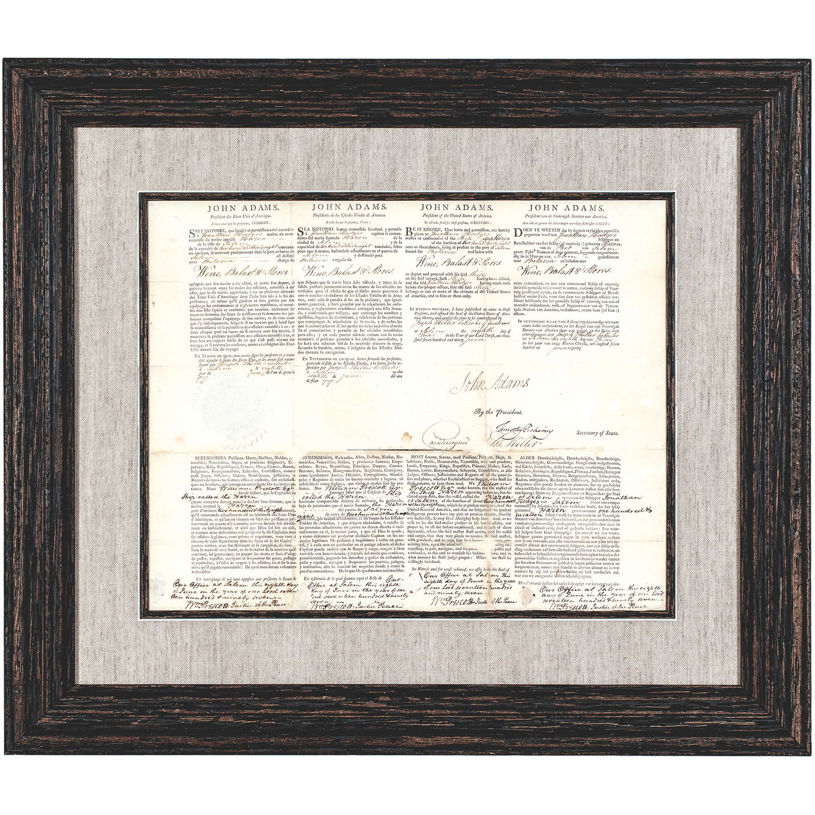 1797 PRESIDENT JOHN ADAMS AND