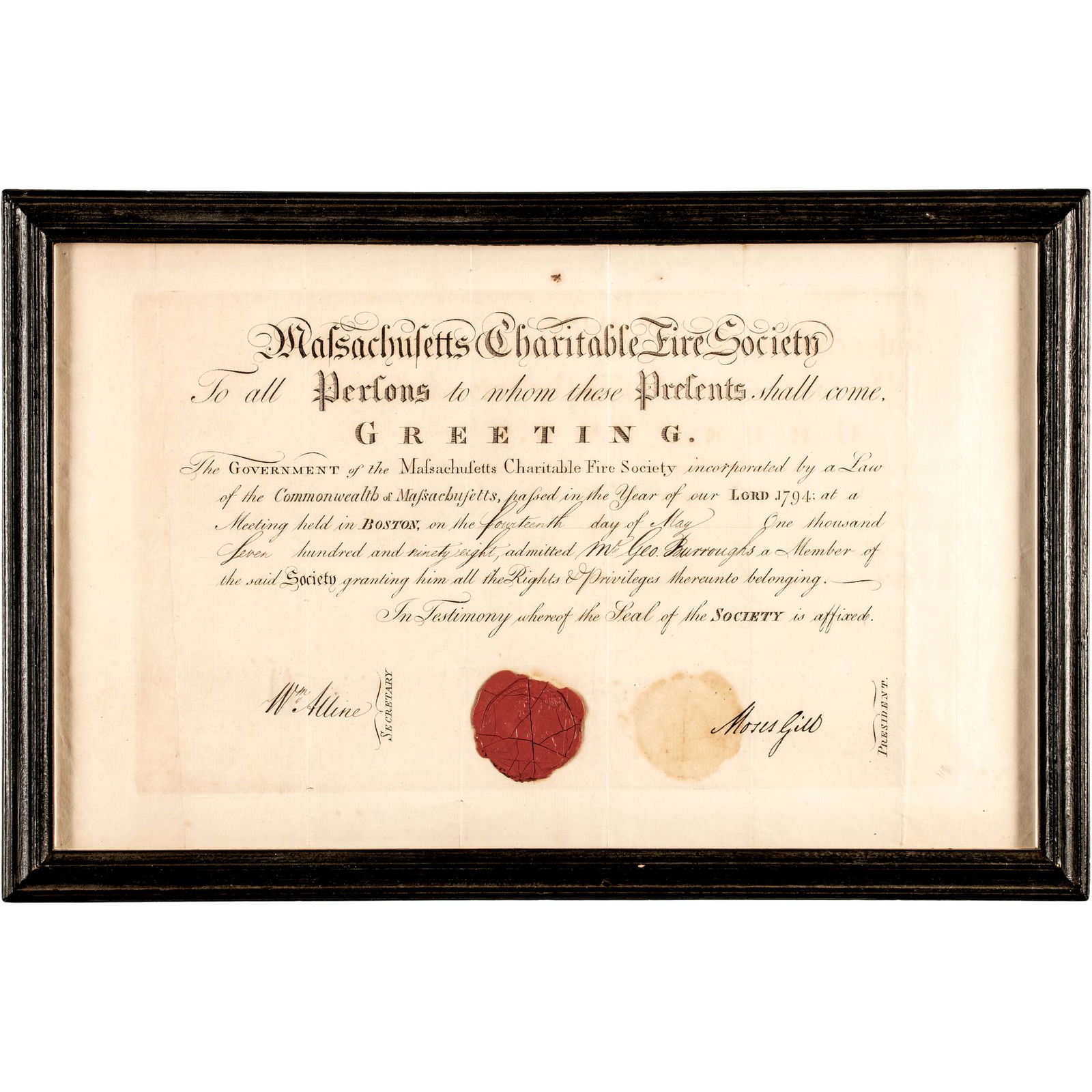 1798 ORIGINAL, MASSACHUSETTS