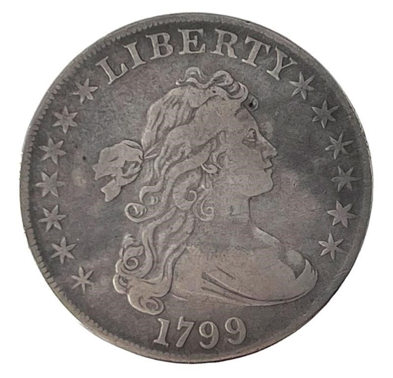 1799 DRAPED BUST SILVER DOLLAR $1US