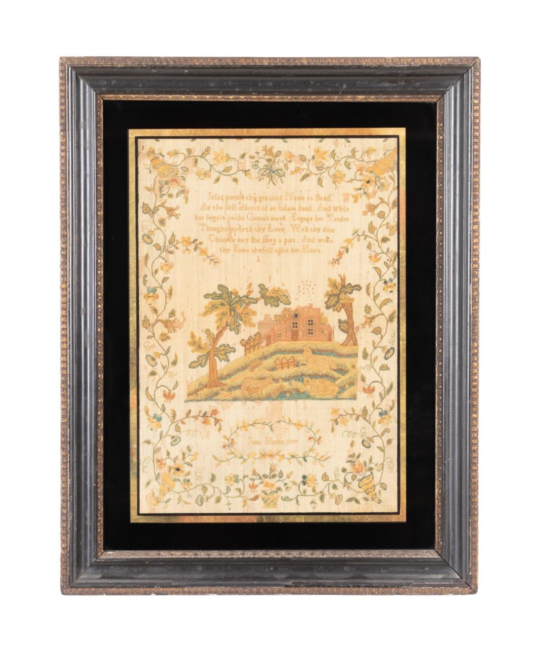 1799 ENGLISH SIGNED PETIT-POINT