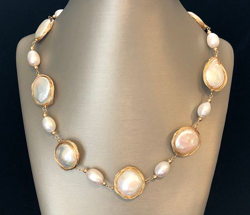 17MM WHITE BAROQUE PEARL VERMEIL