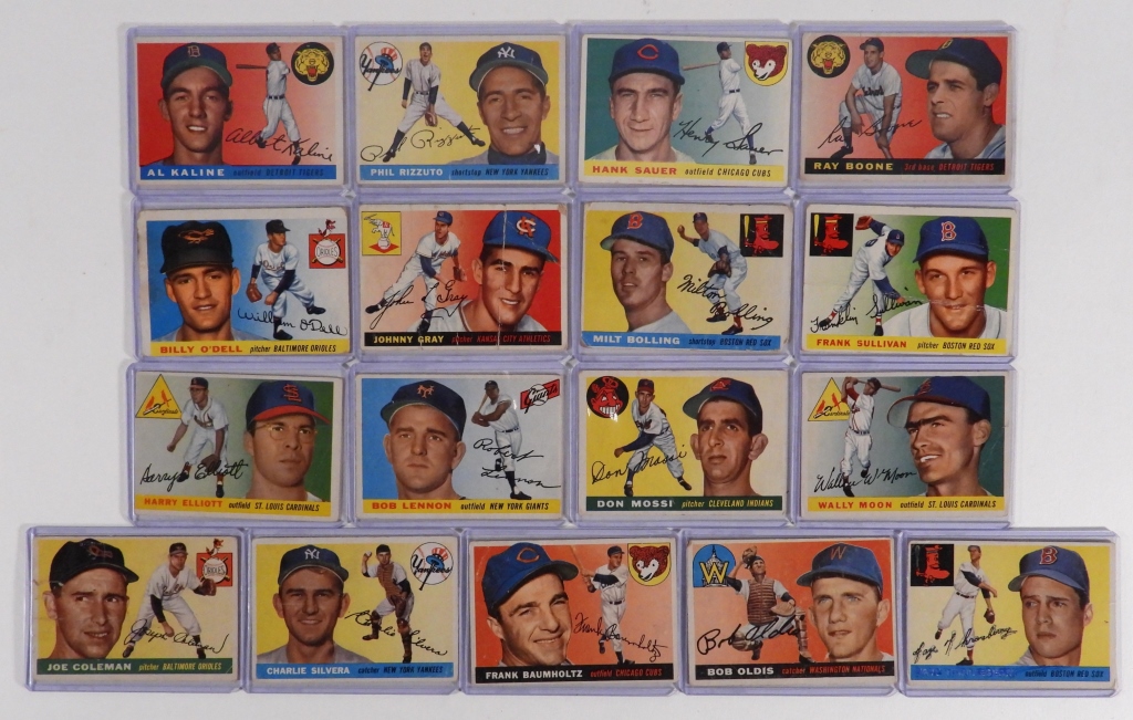 17PC 1955 TOPPS BASEBALL TRADING