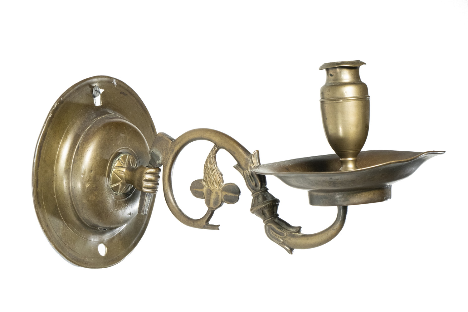 17TH C. BRASS CANDLE SCONCE