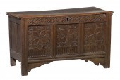 17TH C. ENGLISH OAK COFFER Cha