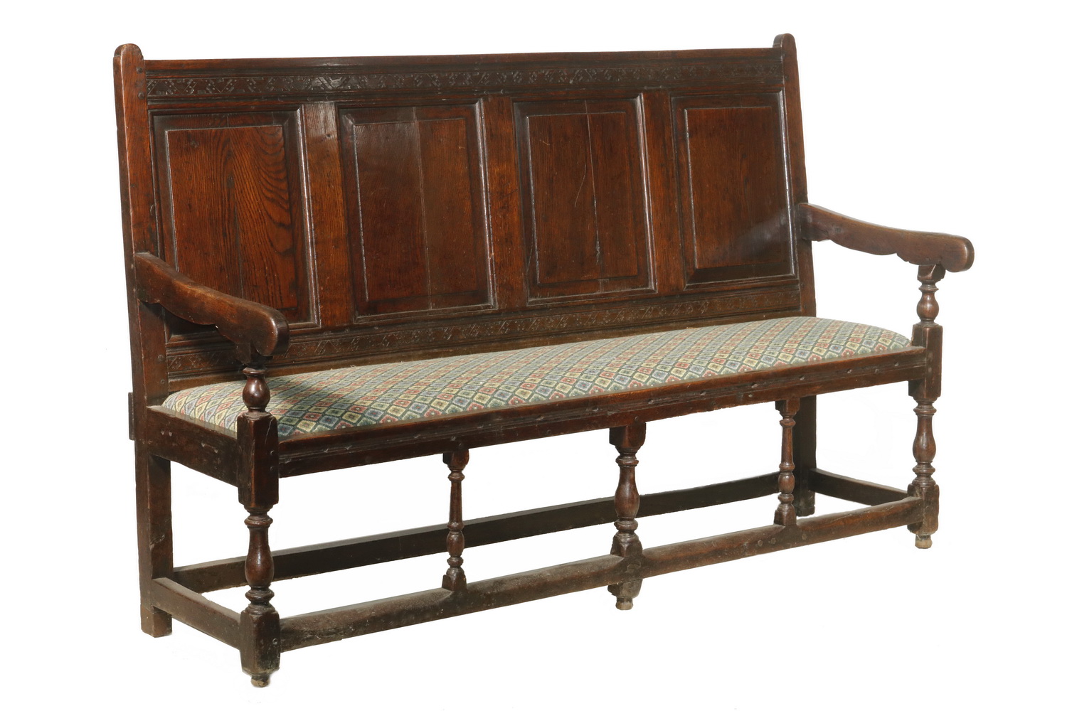 17TH C. ENGLISH OAK SETTEE 17th c .