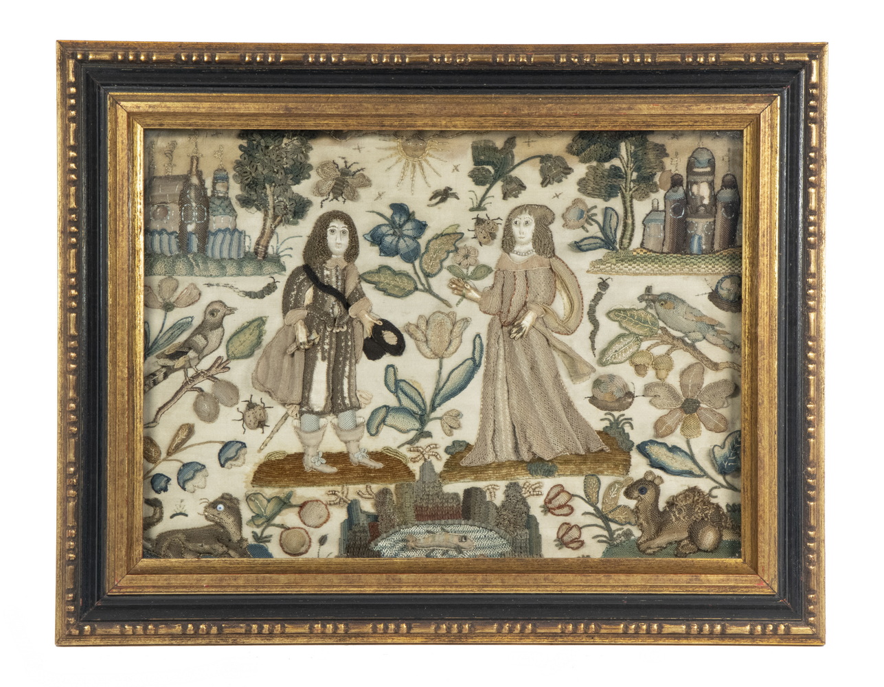 17TH C. ENGLISH SILK STUMPWORK