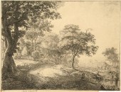 17TH C. ENGRAVING - Landscape