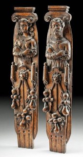 17TH C. EUROPEAN WOOD CARYATID