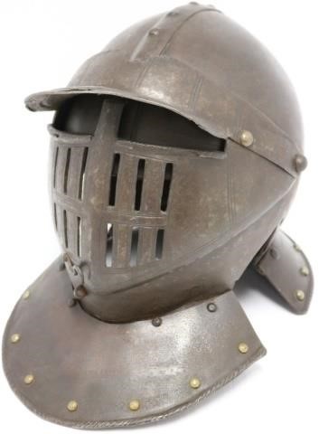 17TH C GERMAN STYLE HELMET, SHOWS