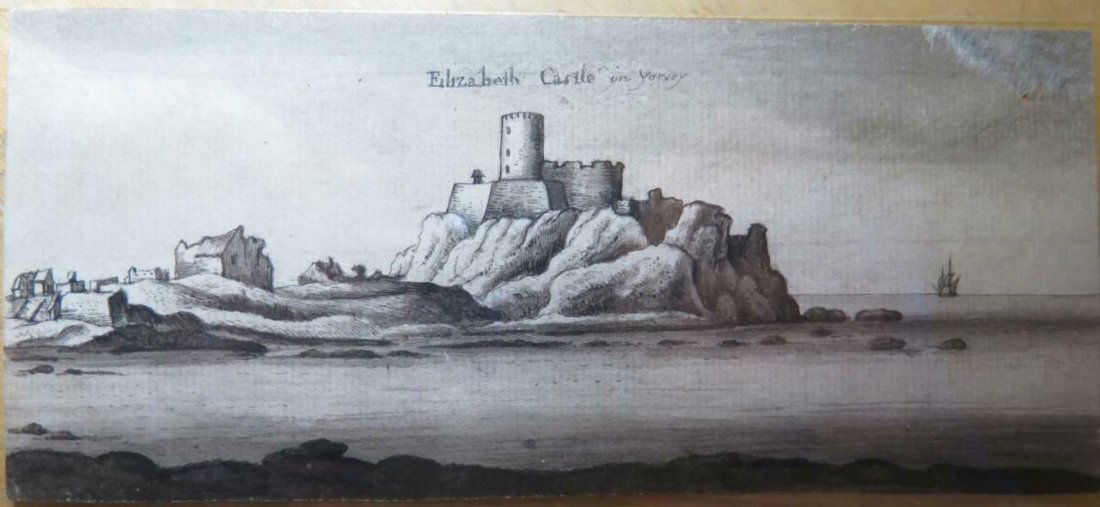 17TH C INK ON PAPER ELIZABETH
