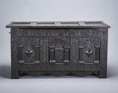 17TH C. OAK DOWER CHESTA stain
