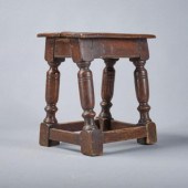 17TH C. OAK JOINT STOOLAn oak