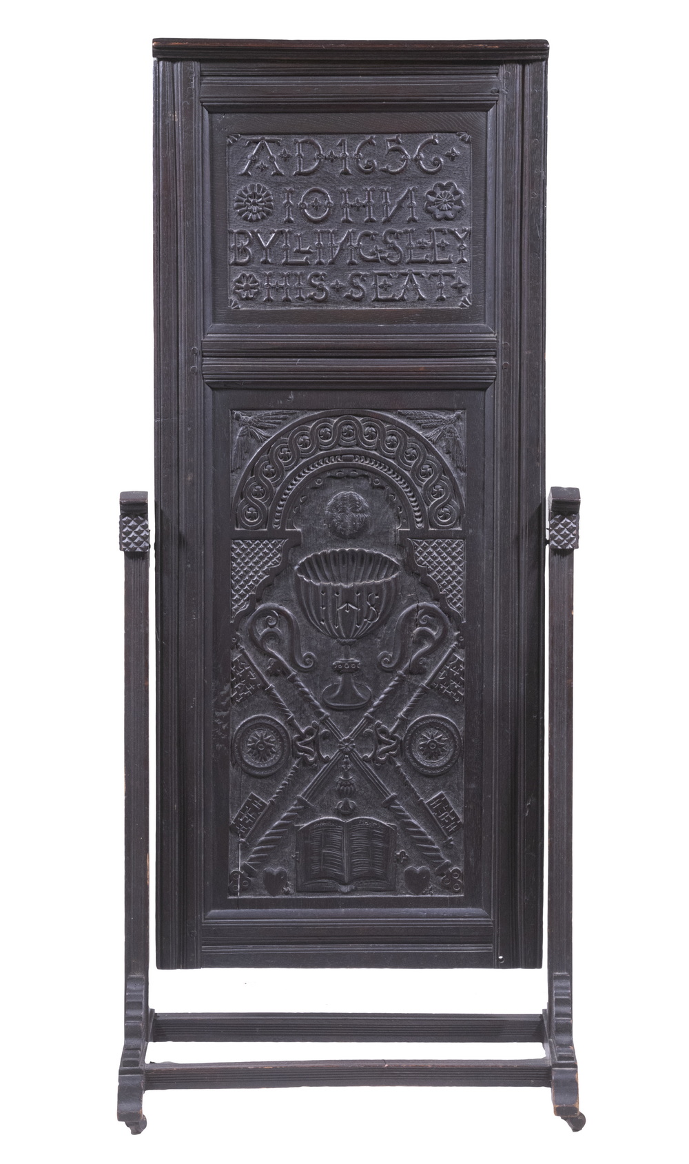 17TH C. OAK PEW DOOR WITH CUSTOM