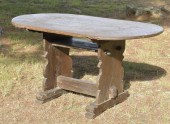 17TH C. OAK SHOE FOOT HUTCH TA