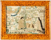 17TH C. SILK STUMPWORK PICTURE