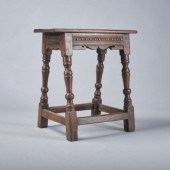 17TH C. STYLE OAK JOINT STOOLA