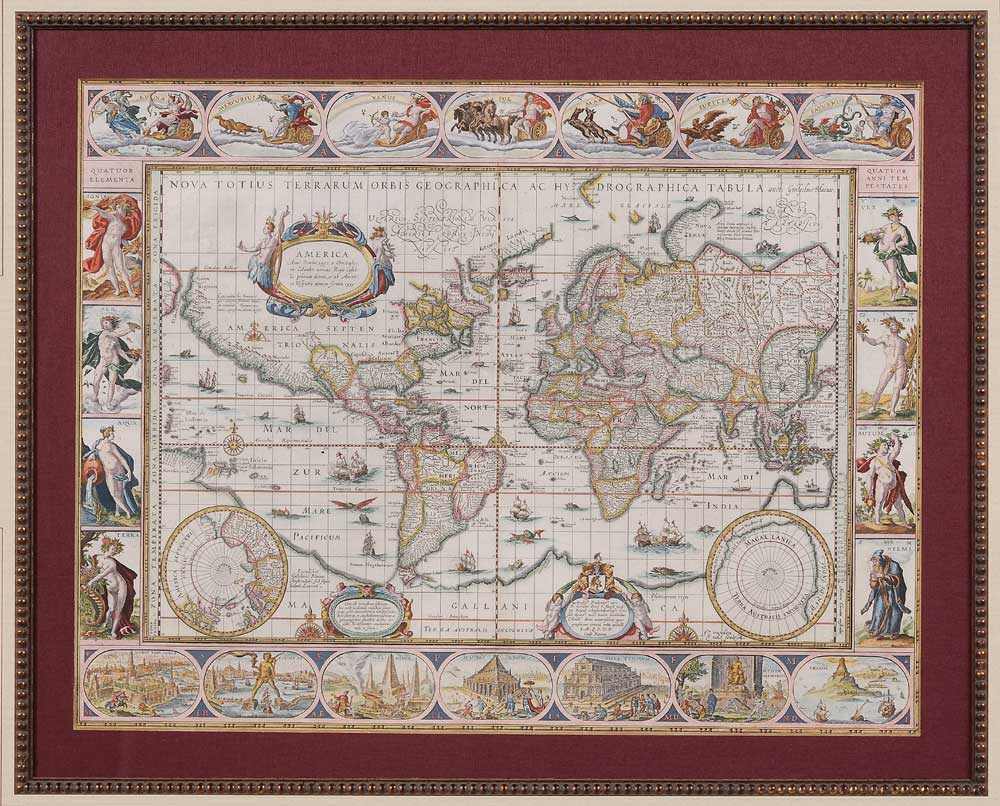 17th Century Blaeu World Map