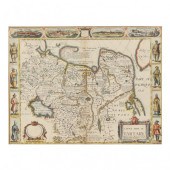 17TH CENTURY COLORFUL MAP OF E