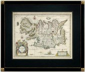 17th century map of Iceland, &