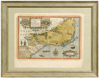 17th century map of Virginia,