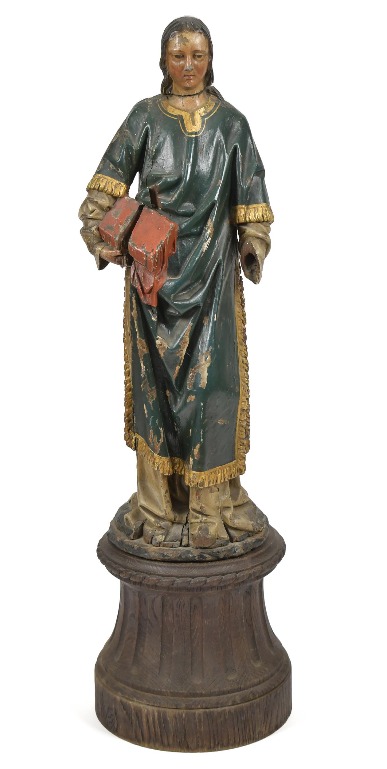17TH/18TH C. CARVED AND PAINTED