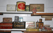 18 ANTIQUE ADVERTISING TINS &