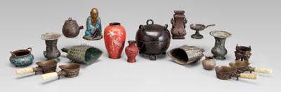 18 Asian bronze and brass items;