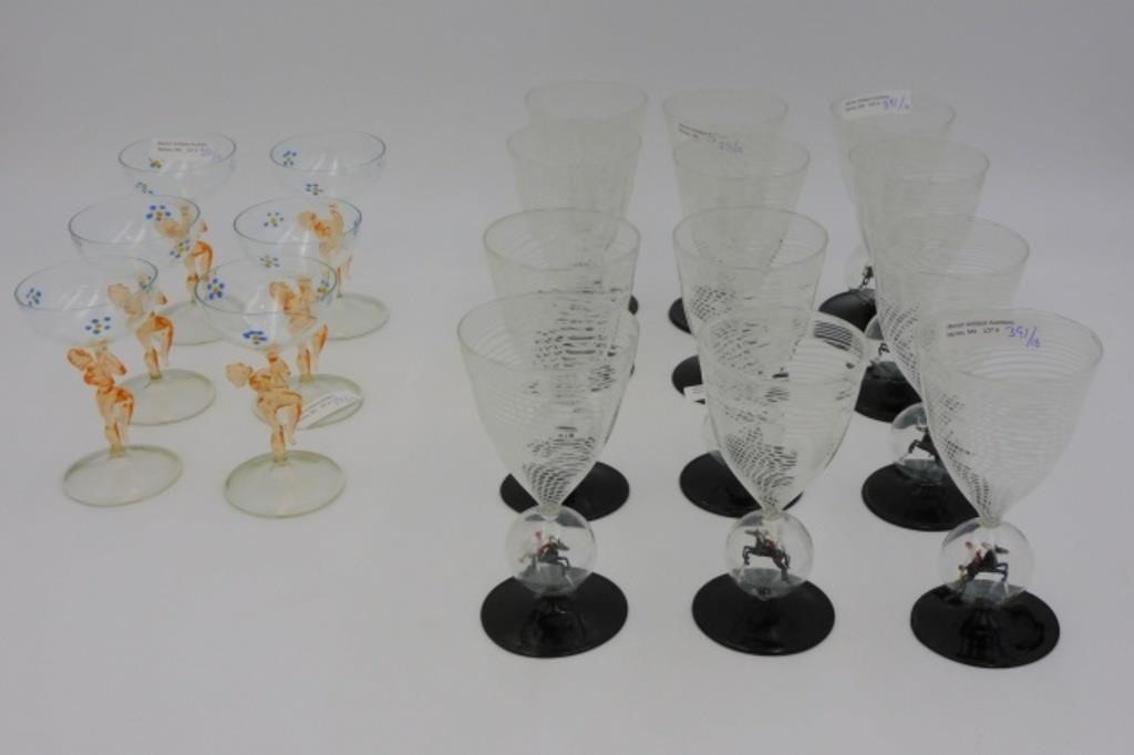 (18) BIMINI ART DECO GLASSES. CIRCA