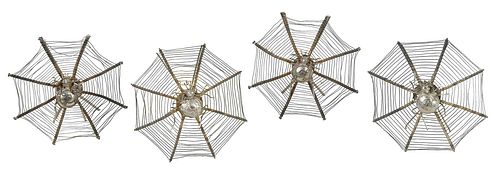 18 CHINESE EXPORT SILVER SPIDER WEB