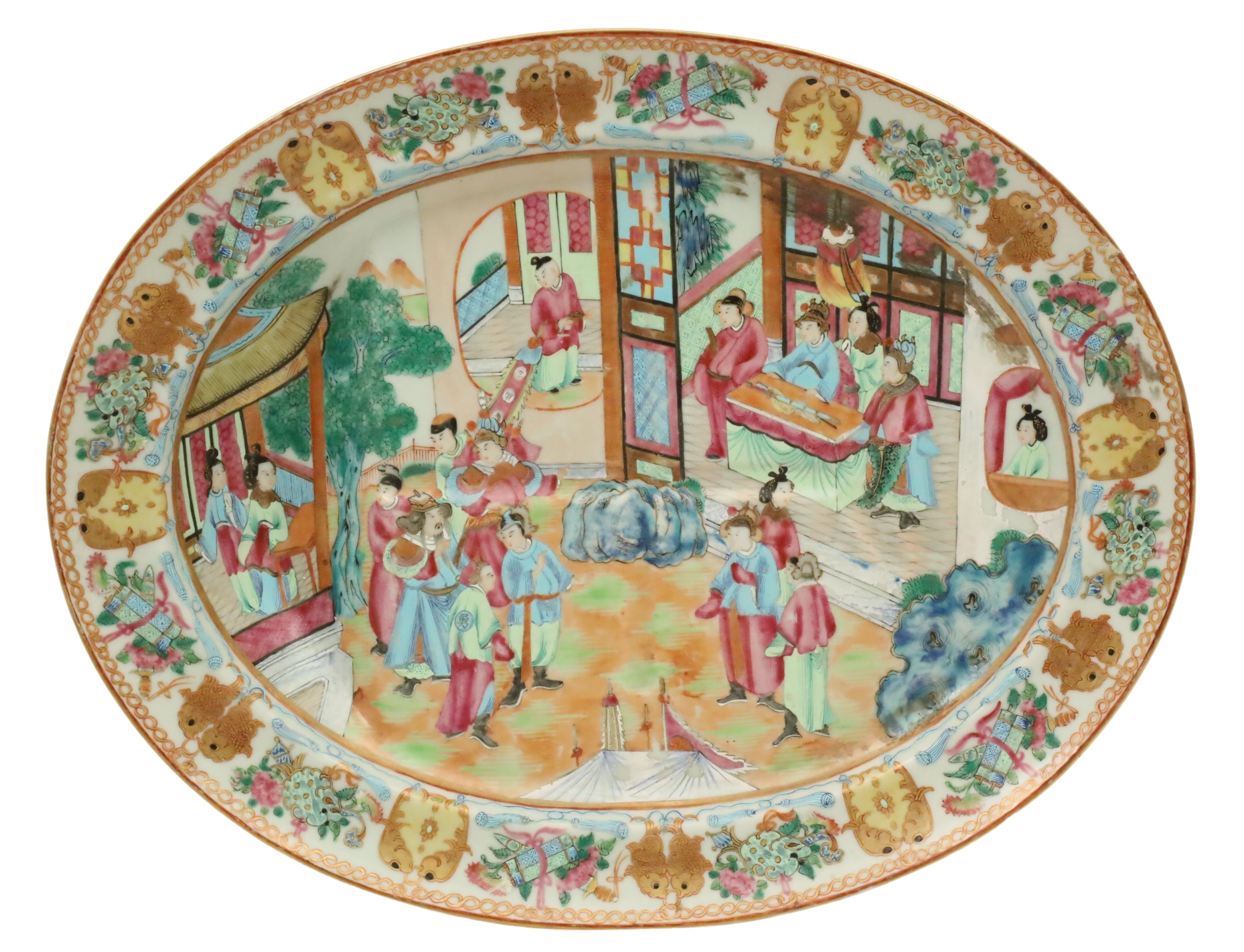 18" CHINESE ROSE MEDALLION MEAT