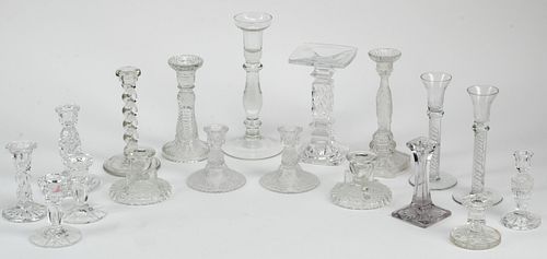 (18) COLORLESS PRESSED GLASS