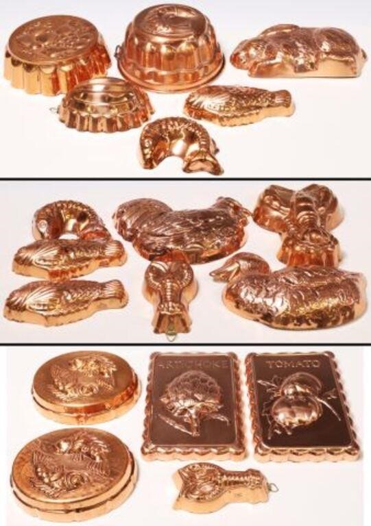 (18) DECORATIVE FIGURAL COPPER