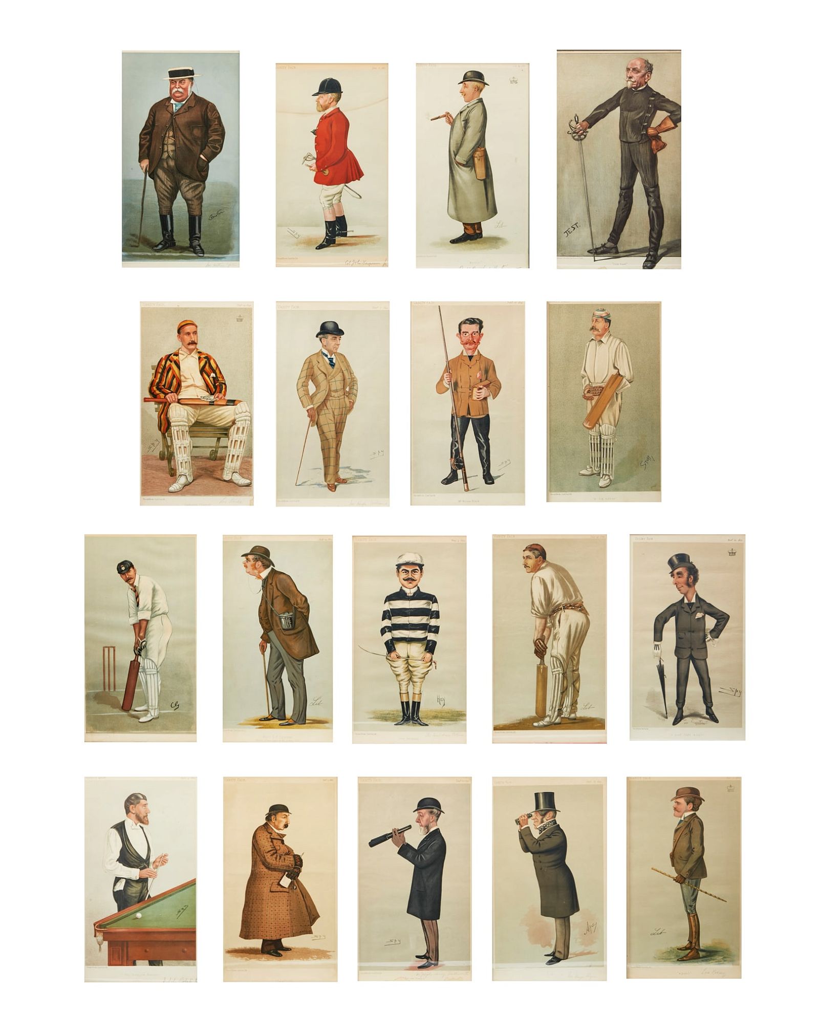 18 ENGLISH CARICATURE PRINTS FROM