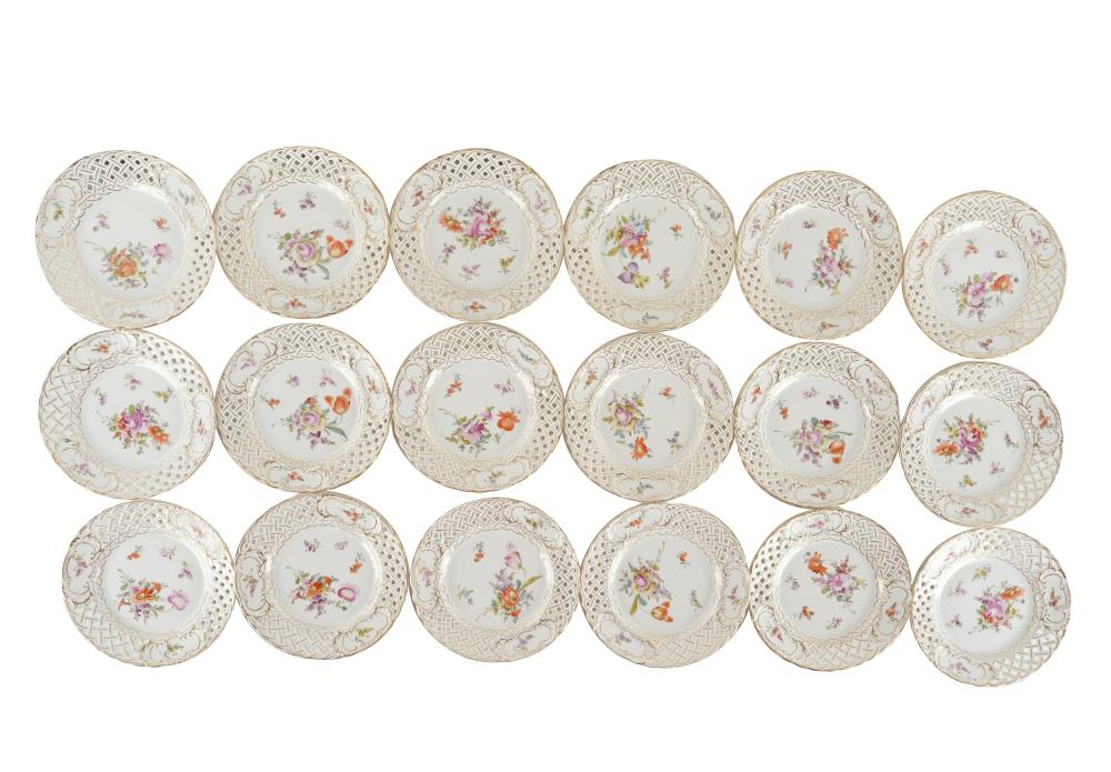 18 GERMAN PORCELAIN PLATES1885 -
