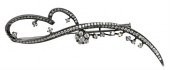 18 KARAT BLACKENED GOLD BROOCH