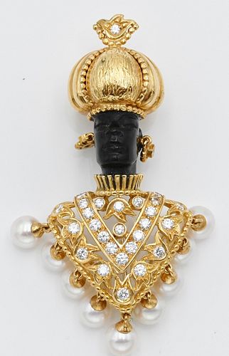 18 KARAT GOLD BLACKAMOOR FIGURE,