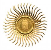 18 KARAT GOLD BROOCH, MOUNTED