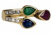 18 KARAT GOLD, DIAMOND, RUBY,