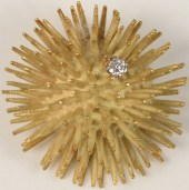 18 KARAT GOLD SEA URCHIN BROOC