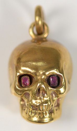 18 KARAT GOLD SKULL CONTAINER