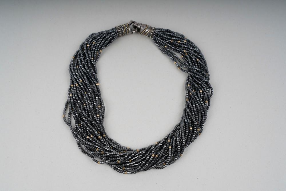 18 KARAT GOLD, STERLING, & HEMATITE
