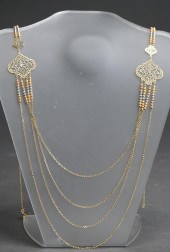 18-KARAT TRI-COLOR GOLD NECKLA