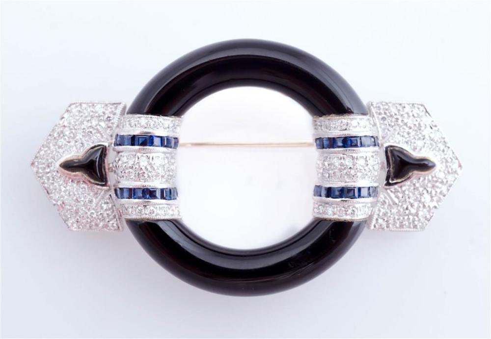 18-KARAT WHITE-GOLD, BLACK ONYX,