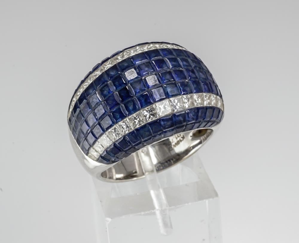 18-KARAT WHITE-GOLD, BLUE