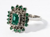 18 KARAT WHITE GOLD EMERALD AN