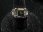 18 karat white gold, emerald a