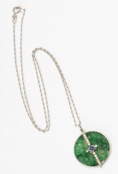 18 KARAT WHITE GOLD GEM-SET NE