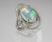 18-KARAT WHITE-GOLD, OPAL AND